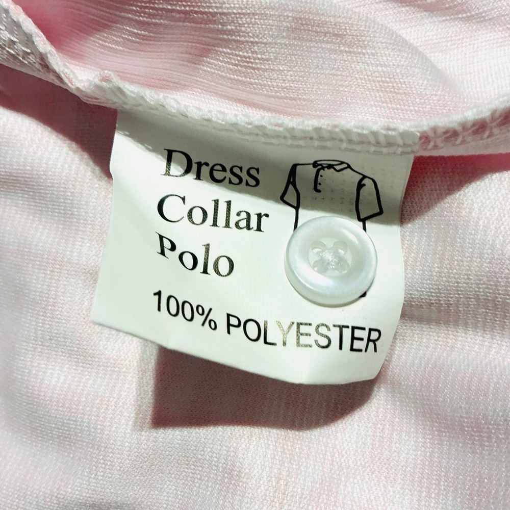 NEW Collars & Co. Men's XLT Pink‎ White Gingham Dress Collar Polo SS Shirt - Picture 5 of 7